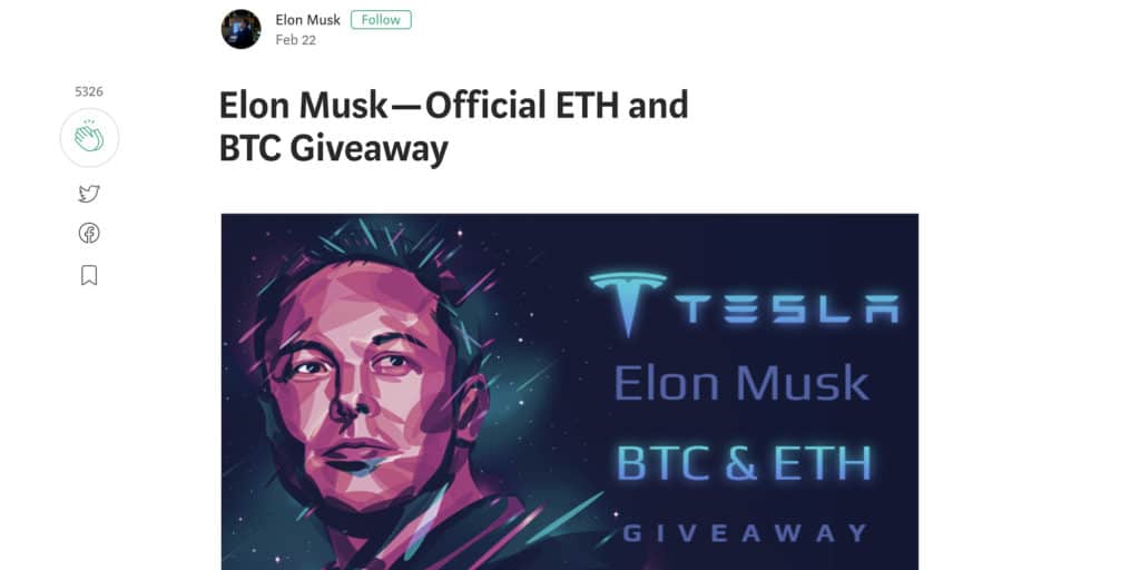 Elon Musk Scam Page